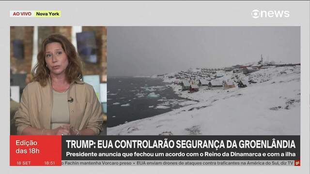 Imagem ilustrativa sobre Trump anuncia acordo com a Dinamarca que dá aos EUA controle permanente da segurança da Groenlândia