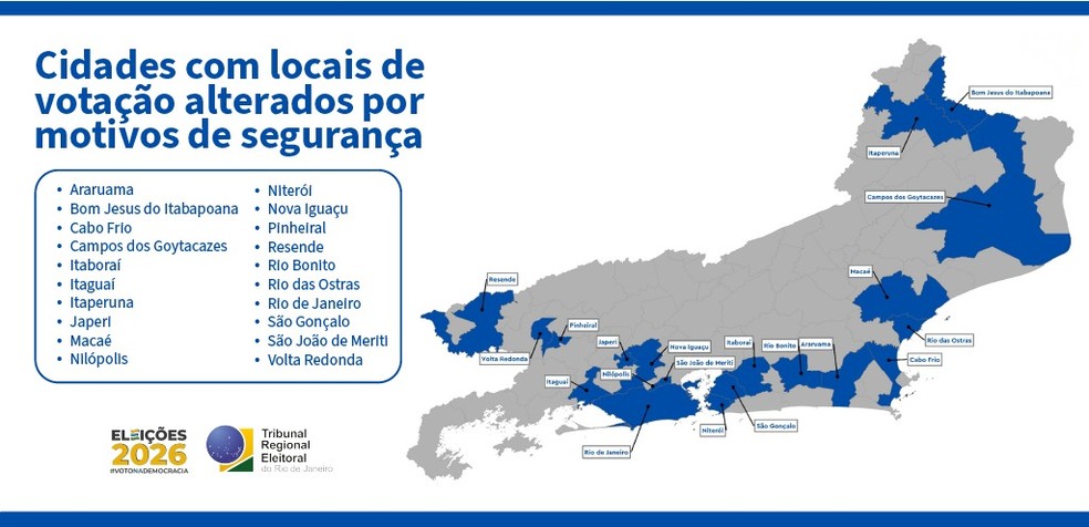 TRE-RJ muda 268 locais de votação e atinge 610 mil eleitores: veja se o seu foi alterado!