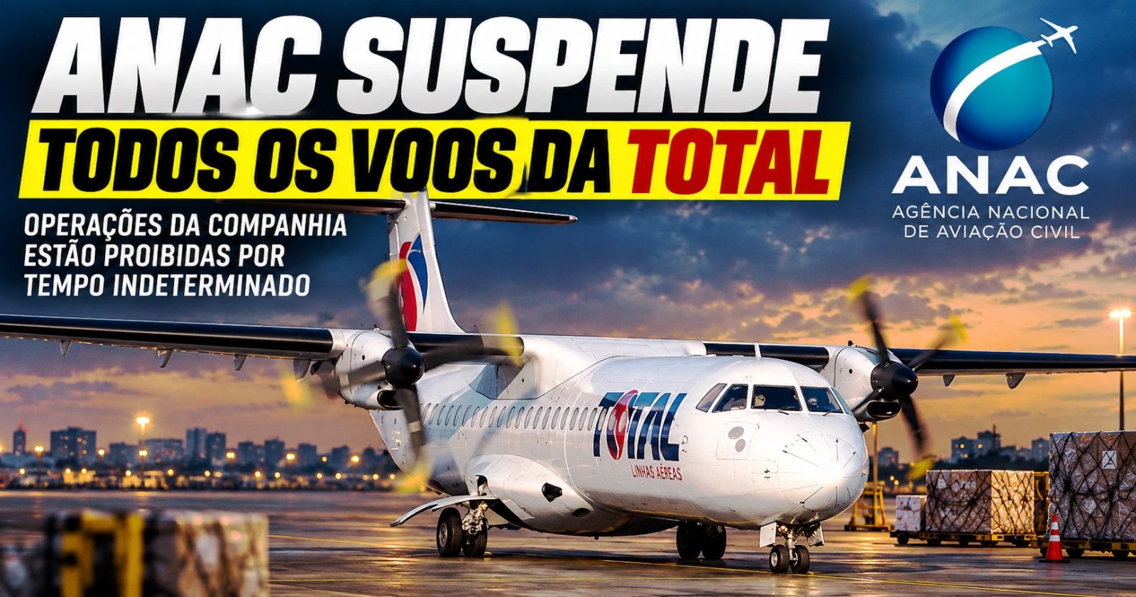 Imagem ilustrativa sobre ANAC suspende Total Linhas Aéreas: impacto imediato na logística dos Correios