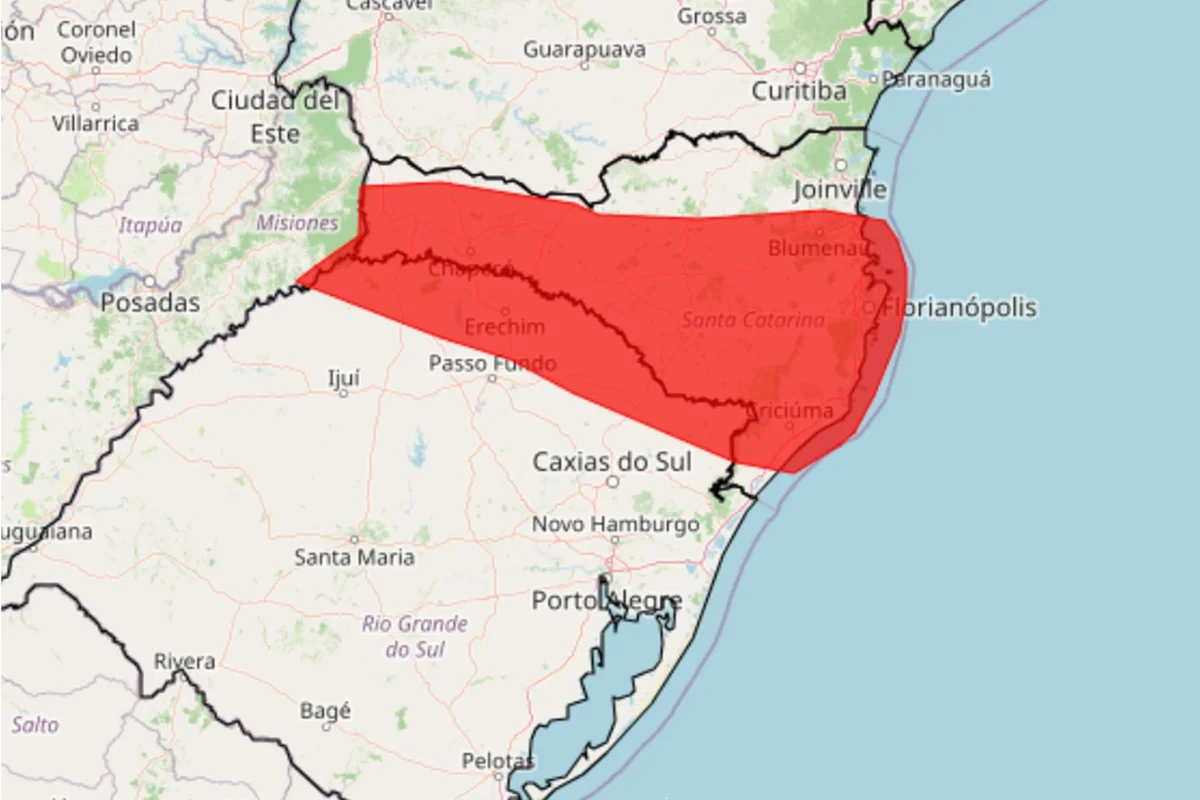 Imagem ilustrativa sobre Tornado e tempestade põem 341 cidades sob alerta extremo