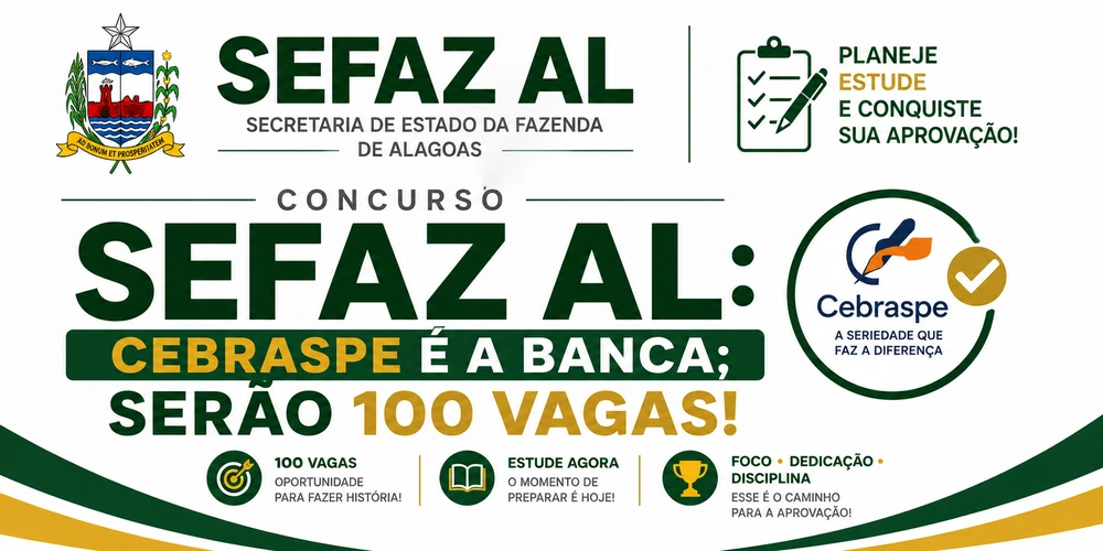 Imagem ilustrativa sobre Sefaz Al abre concurso para 100 auditor fiscal com salário de R$ 25 mil