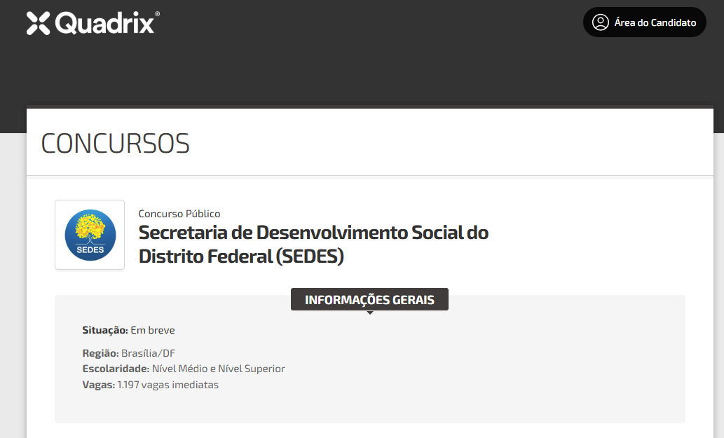 Imagem ilustrativa sobre Sedes DF Anuncia Locais de Prova e Marca 210 Mil Inscritos para 6 de Setembro
