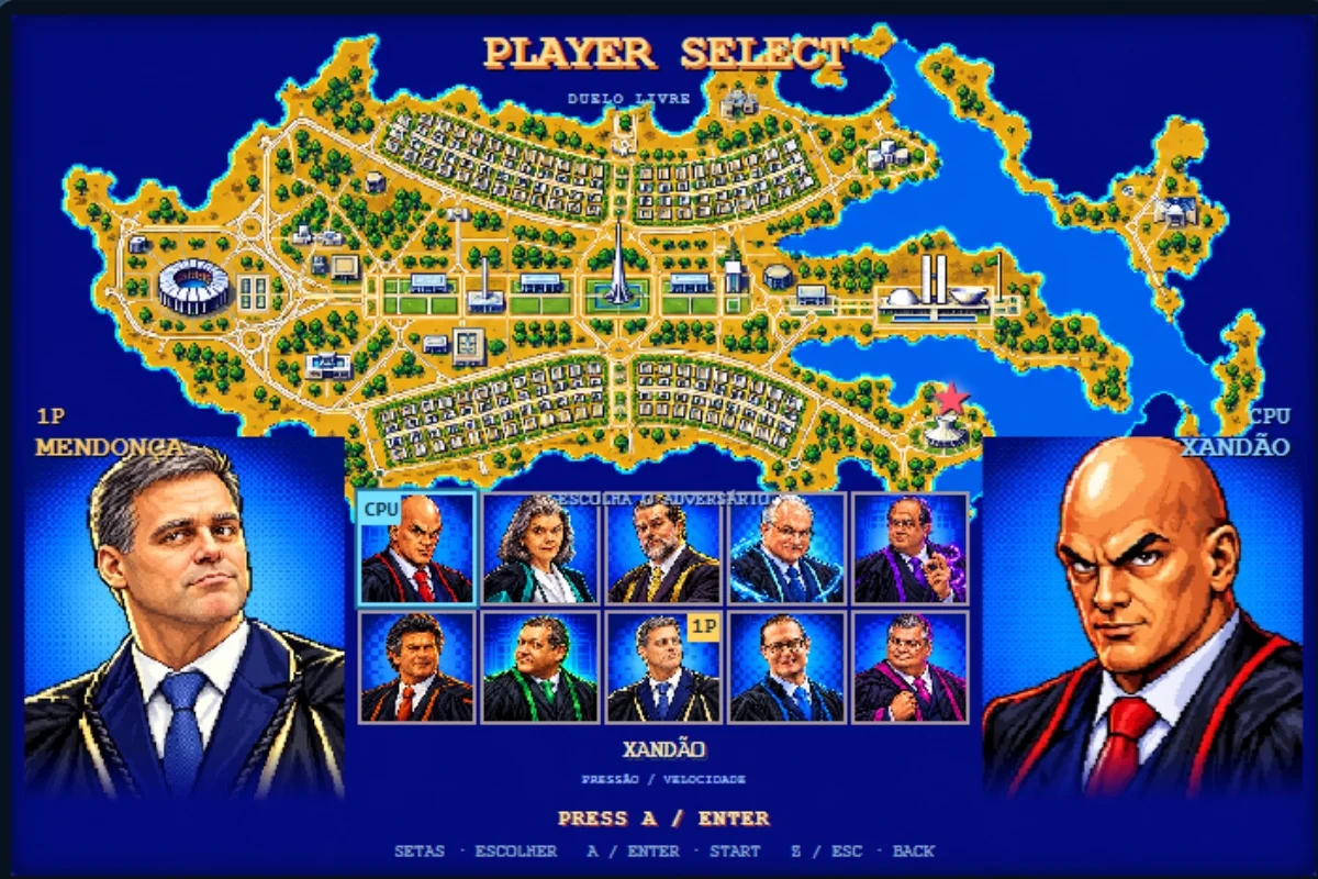 Imagem ilustrativa sobre Supremo Tribunal Fighter viraliza e coloca ministros do STF em estilo Street Fighter